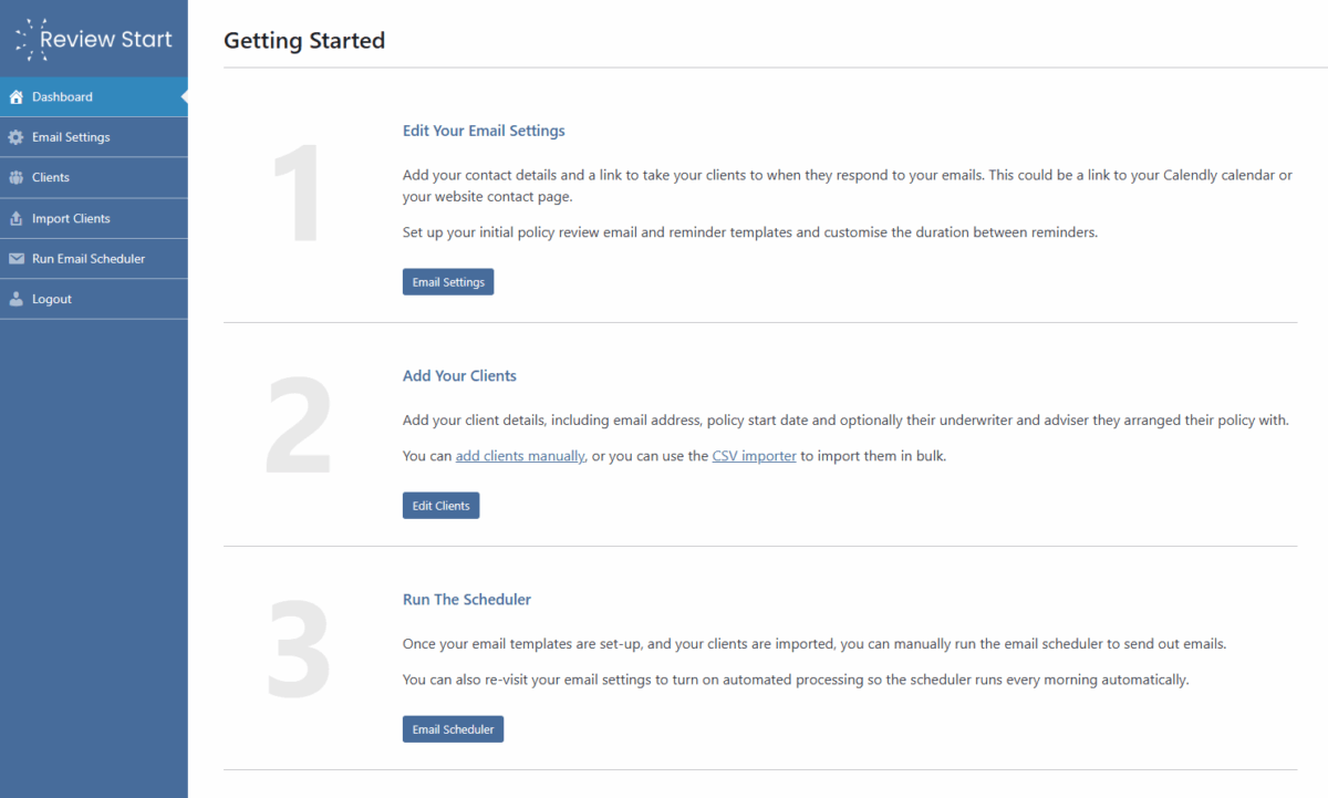 Review Start Screenshot